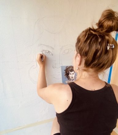 Vorzeichnung mit Bleistift